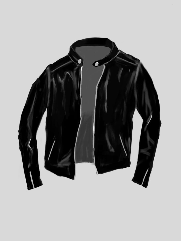 シングルライダースジャケットのイラスト